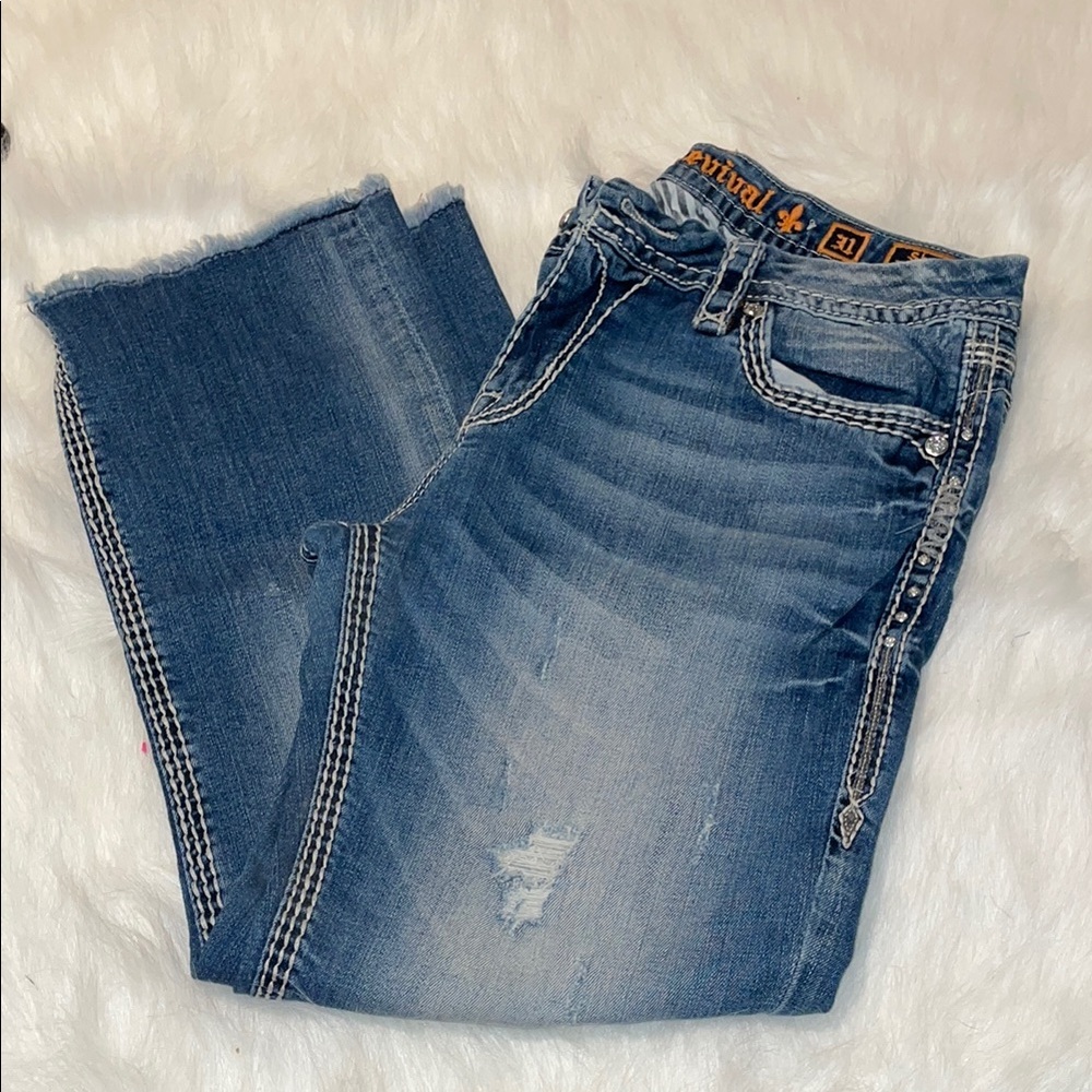 Rock Revival Distressed Capri Jeans